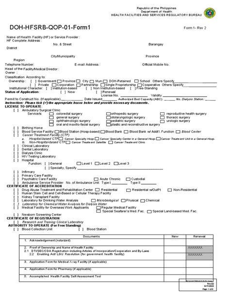 doh-hfsrb-qop-01-form1|DOH HFSRB QOP 01 Form1 3212019 postedDOH 1 1 1 .